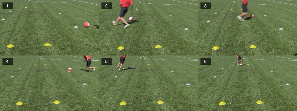 Dribbling - zig zag one touch challenge