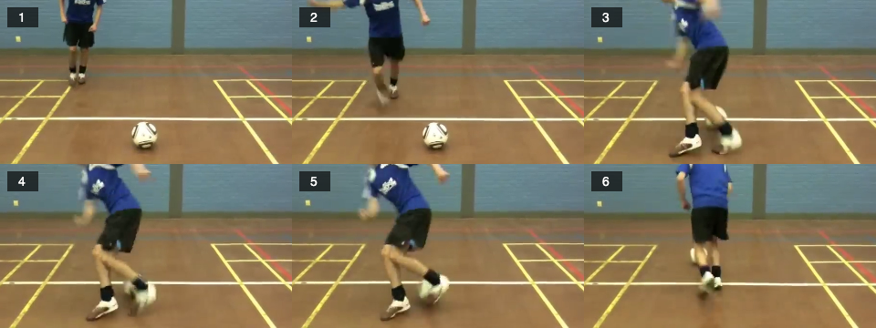 Turns – left Cruyff turn inside foot