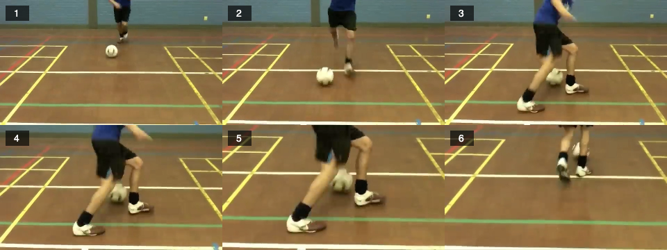 Turns – right Cruyff turn sole foot