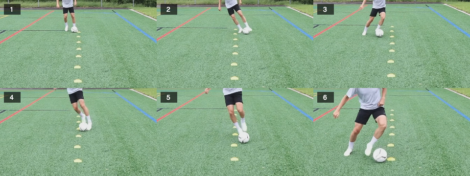 Dribbling – Left single leg weave