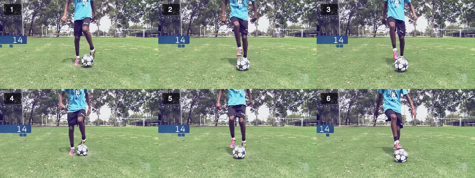 Ball mastery – Left instep push right drag back