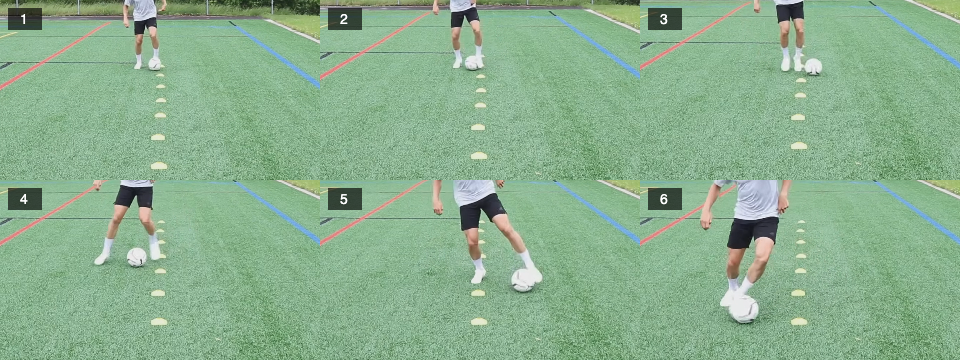 Dribbling – Left two touch outside inside