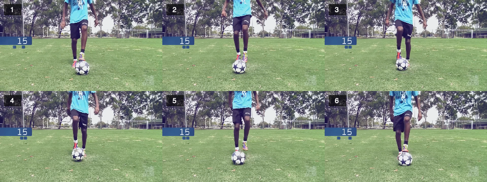 Ball mastery – Right instep push left drag back