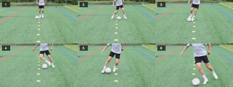 Dribbling – Right single leg weave