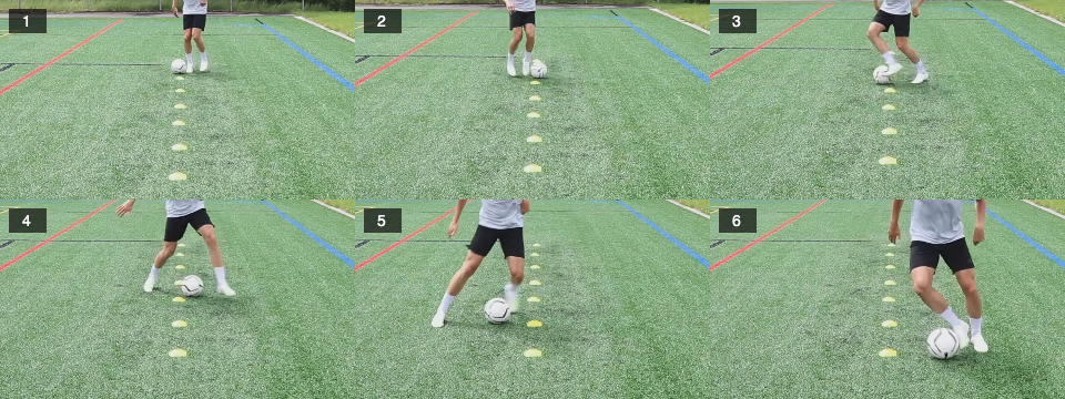 Dribbling – outside foot stepover