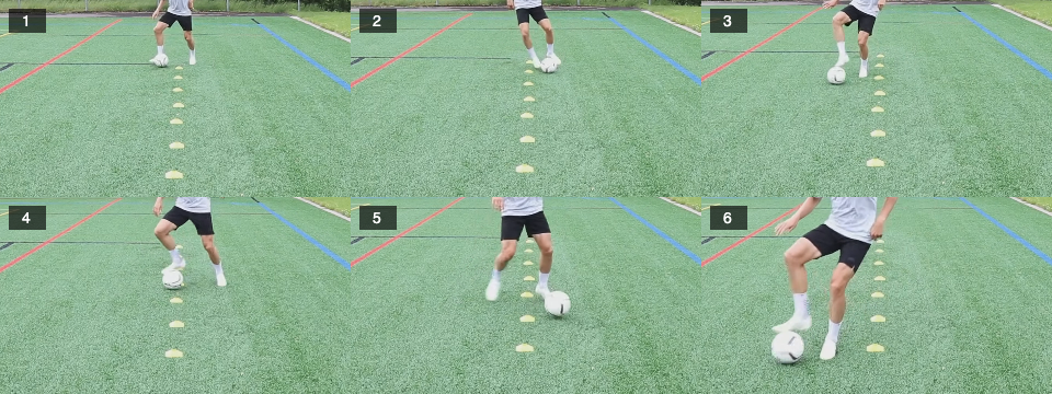 Dribbling – alternating V cuts