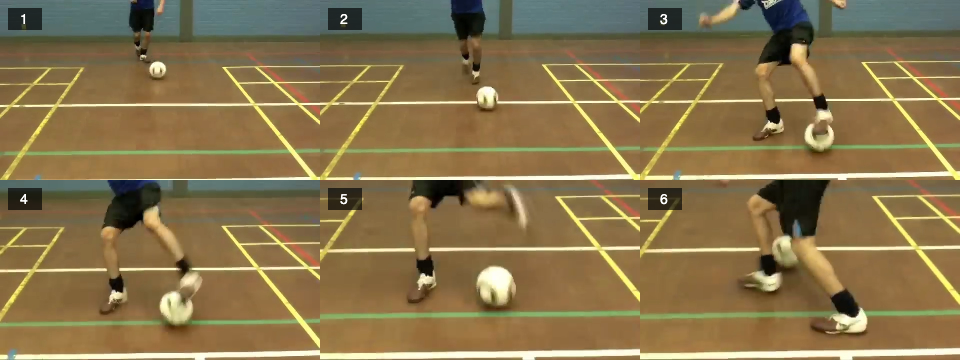 Turns – left Cruyff turn sole foot